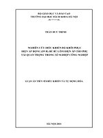 Nghiên Cứu Điều Khiển Bộ Khôi Phục Điện Áp Động (Dvr) Để Bù Lõm Điện Áp Cho Phụ Tải Quan Trọng Trong Xí Nghiệp Công Nghiệp