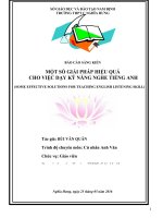 Sáng kiến một số giải pháp hiệu quả cho việc dạy kỹ năng nghe tiếng anh (some effective solutions for teaching english listening skill