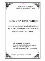 Sáng kiến kinh nghiệm áp dụng gameshow truyền hình vào dạy bài 27 – quá trình dựng nước và giữ nước ( lịch sử lớp 10 – ban cơ bản)