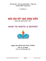 Skkn tiếng anh HOW TO WRITE a REPORT 