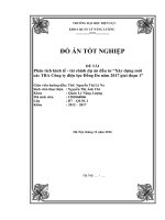 Phân tích kinh tế  tài chính dự án đầu tư “Xây dựng mới        các TBA Công ty điện lực Đống Đa năm 2017 giai đoạn 1”