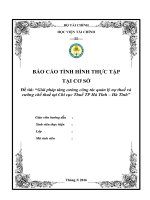 Giải pháp tăng cường công tác quản lý nợ thuế và cưỡng chế thuế tại chi cục thuế TP hà tĩnh – hà tĩnh 