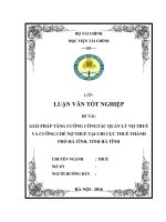 giải pháp tăng cường côngtác quản lý nợ thuế và cưỡng chế nợ thuế tại chi cục thuế thành phố hà tĩnh, tỉnh hà tĩnh 