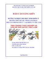 SÁNG KIẾN Hướng nghiệp cho học sinh khối12- trường THPT Mỹ Lộc trong giai đoạn hiện nay khi dạy bài 17 – Lao động và việc làm