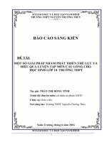 sáng kiến Một số giải pháp nhằm phát triển thể lực và hiệu quả luyện tập môn Cầu lông cho học sinh lớp 10 trường THPT