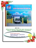 Skkn Hình thành kỹ năng viết một số dạng bài trong chương trình tiếng Anh lớp 8