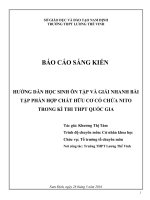 Sáng kiến hướng dẫn học sinh ôn tập và giải nhanh bài tập phần hợp chất hữu cơ có chứa nito trong kì thi thpt quốc gia