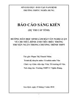 sáng kiến Hướng dẫn học sinh làm bài văn nghị luận về chi tiết, hình ảnh tiêu biểu trong truyện ngắn trong chương trình THPT