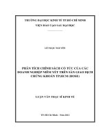Phân tích chính sách cổ tức của các doanh nghiệp niêm yết trên sàn giao dịch chứng khoán TPHCM (hose)  