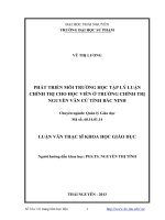Phát Triển Môi Trường Học Tập Lý Luận Chính Trị Cho Học Viên Ở Trưởng Chính Trị Nguyễn Văn Cừ Tỉnh Bắc Ninh