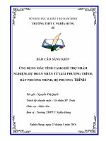 Skkn ứng dụng máy tính casio hỗ trợ nhẩm nghiệm, dự đoán nhân tử giải phương trình, bất phương trình, hệ phương trình 