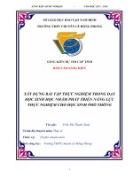 Skkn XÂY DỰNG BÀI TẬP THỰC NGHIỆM TRONG DẠY HỌC SINH HỌC NHẰM PHÁT TRIỂN NĂNG LỰC THỰC NGHIỆM CHO HỌC SINH PHỔ THÔNG