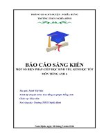 Skkn Một số biện pháp giúp học sinh yếu, kém học tốt tiếng Anh 6