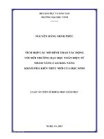 Tích Hợp Các Mô Hình Thao Tác Động Với Môi Trường Dạy Học Toán Điện Tử Nhằm Nâng Cao Khả Năng Khám Phá Kiến Thức Mới Của Học Sinh