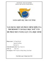 Sáng kiến VẬN DỤNG MỘT SỐ PHẦN MỀM MỚI CỦA MICROSOFT VÀO DẠY HỌC NGỮ VĂN ĐỂ PHÁT HUY NĂNG LỰC CỦA HỌC SINH