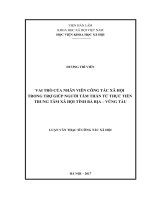 Vai trò nhân viên công tác xã hội trợ giúp người tâm thần từ thực tiễn trung tâm xã hội tỉnh bà rịa – vũng tàu