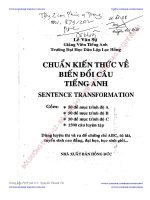 Ebook Chuẩn kiến thức về biến đổi câu tiếng Anh Phần 1