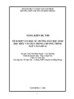 sáng kiến TÍCH HỢP VĂN HỌC SỬ, HƯỚNG DẪN HỌC SINH ĐỌC HIỂU VĂN BẢN TRONG CHƯƠNG TRÌNH NGỮ VĂN LỚP 12