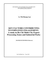 Key factors contributing to employee engagement a study in ho chi minh city export processing zones and industrial parks 