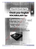 Ebook Tiếng Anh chuyên ngành  Check your English vocabulary for computers and information technology: Phần 1