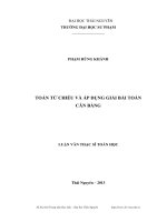 Toán Tử Chiếu Và Áp Dụng Giải Bài Toán Cân Bằng