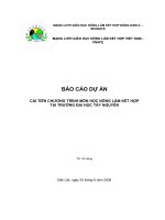 Báo cáo dự án Cải tiến chương trình môn học Nông lâm kết hợp tại trường Đại học Tây Nguyên