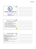 Bài giảng Thanh toán quốc tế Chương 1  TS. Huỳnh Minh Triết (2017)