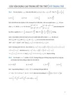 CÂU VẬN DỤNG TOÁN CAO TRONG ĐỀ THI THỬ