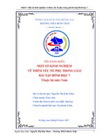 SKKN Một số kinh nghiệm vẽ thêm yếu tố phụ trong giải bài tập Hình học 7