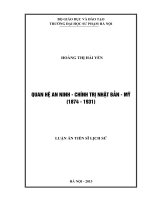Quan Hệ An Ninh - Chính Trị Nhật Bản - Mỹ (1874-1931)