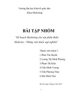 Kế hoạch marketing cho sản phẩm baby medicine những viên thuốc ngộ nghĩnh