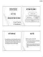 Bài giảng môn học Kế toán tài chính 1 Giới thiệu môn học  Nguyễn Thị Mộng Điệp