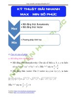 TÌM MAX MIN CỦA SỐ PHỨC