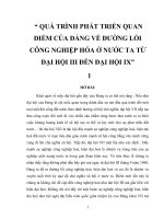 TIỂU LUẬN   QUÁ TRÌNH PHÁT TRIỂN QUAN điểm của ĐẢNG về ĐƯỜNG lối CÔNG NGHIỆP hóa ở nước TA từ đại hội III đến đại hội IX