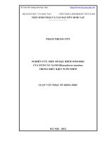 Nghiên Cứu Một Số Đặc Điểm Sinh Học Của Ếch Cây Xanh Rhacophorus Maximus Trong Điều Kiện Nuôi Nhốt