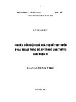 Nghiên Cứu Hiệu Quả Hóa Trị Bổ Trợ Trước Phẫu Thuật Phác Đồ Ap Trong Ung Thư Vú Giai Đoạn I