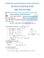 KĨ THUẬT GIẢI bài TOÁN THỂ TÍCH đa DIỆN