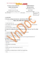 Đề thi học kỳ 2 môn Tiếng Anh lớp 10 Cơ bản trường THPT Bình Dương, Bình Định năm học 2014  2015 