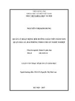 Quản lý hoạt động bồi dưỡng giáo viên mầm non quận hải an, hải phòng theo chuẩn nghề nghiệp 