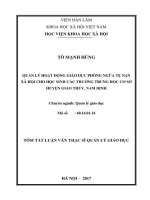 Quản lý hoạt động giáo dục phòng ngừa tệ nạn xã hội cho học sinh các trường trung học cơ sở huyện giao thủy, tỉnh nam định tt