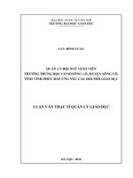 Quản lý đội ngũ giáo viên trường THCS sông lô, huyện sông lô, tỉnh vĩnh phúc đáp ứng yêu cầu đổi mới giáo dục 