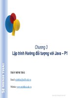 Bài giảng Lập trình hướng đối tượng (dùng Java) Chương 3  Trần Minh Thái (2017  P1)