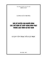 Bảo vệ quyền con người bằng các chế định về chấp hành hình phạt trong luật hình sự việt nam