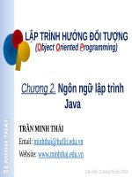 Bài giảng Lập trình hướng đối tượng (dùng Java) Chương 2  Trần Minh Thái (2017)