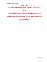 sáng kiến kinh nghiệm tích hợp bảo vệ môi trường bậc tiểu học