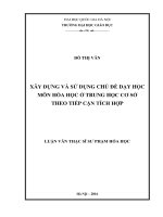 Xây dựng và sử dụng chủ đề dạy học môn hóa học ở trung học cơ sở theo tiếp cận tích hợp 