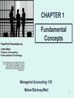 Managerial accounting and introduction to concepts methods and user 11e by maher chapter 01 