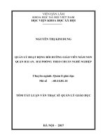 Quản lý hoạt động bồi dưỡng giáo viên mầm non quận hải an, hải phòng theo chuẩn nghề nghiệp tt 
