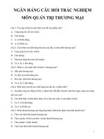 Ngân hàng câu hỏi trắc nghiệm môn quản trị thương mại