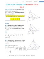 CÔNG THỨC TÍNH NHANH KHOẢNG CÁCH Tập 1